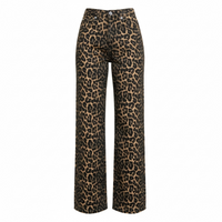Women's Leopard Print Wide Leg Pants & Puff Sleeve Top Set - Modestly Vogue 