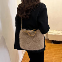 Faux Fur Tote Bag | Plush Luxury Women’s Handbag - Modestly Vogue 