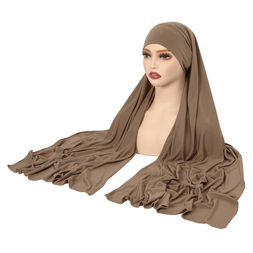 Crystal Hemp Women's Hijab Solid Color Muslim Ladies Turban Soft - Modestly Vogue 