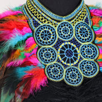 Vintage Goth Feather Bolero | Punk Lace Mock Collar - Modestly Vogue 