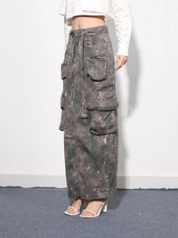 Camouflage Patchwork Lace Up Skirt - Modestly Vogue 