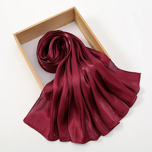 Solid Color Silk Satin Hijab – Luxury Shimmer Scarf for Modest Style - Modestly Vogue 