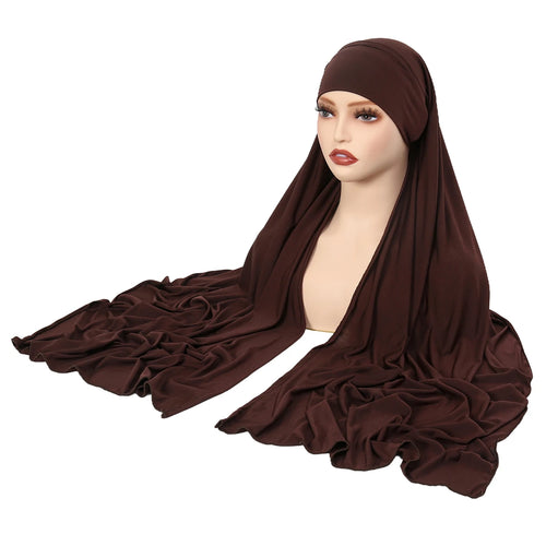 Crystal Hemp Women's Hijab Solid Color Muslim Ladies Turban Soft - Modestly Vogue 