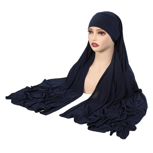 Crystal Hemp Women's Hijab Solid Color Muslim Ladies Turban Soft - Modestly Vogue 