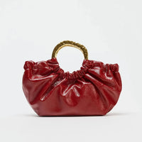 RUCHED HANDBAG, Fashionable Metal Handle Clutches, Handbag Purse - Modestly Vogue 