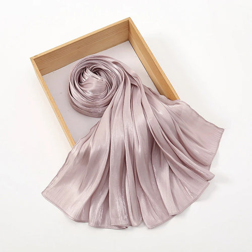 Solid Color Silk Satin Hijab – Luxury Shimmer Scarf for Modest Style - Modestly Vogue 