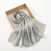 Solid Color Silk Satin Hijab – Luxury Shimmer Scarf for Modest Style - Modestly Vogue 