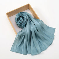 Solid Color Silk Satin Hijab – Luxury Shimmer Scarf for Modest Style - Modestly Vogue 