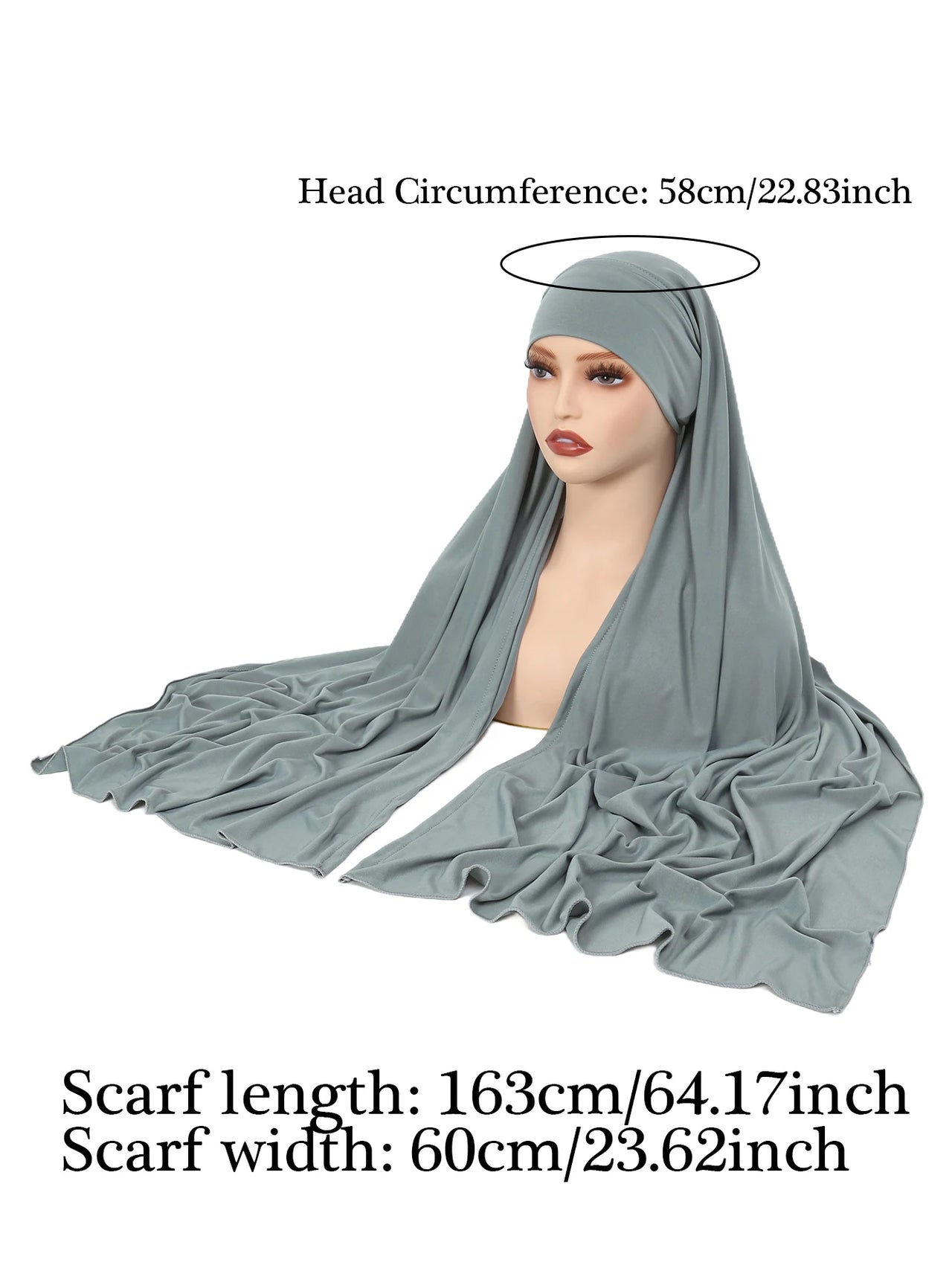 Crystal Hemp Women's Hijab Solid Color Muslim Ladies Turban Soft - Modestly Vogue 