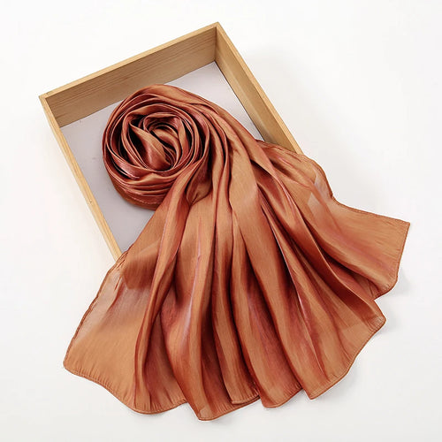 Solid Color Silk Satin Hijab – Luxury Shimmer Scarf for Modest Style - Modestly Vogue 