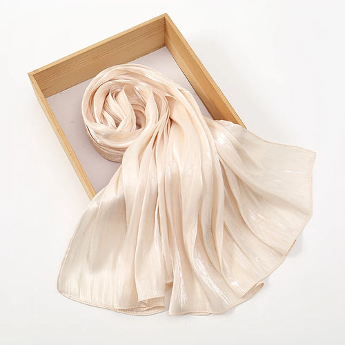 Solid Color Silk Satin Hijab – Luxury Shimmer Scarf for Modest Style - Modestly Vogue 