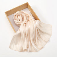 Solid Color Silk Satin Hijab – Luxury Shimmer Scarf for Modest Style - Modestly Vogue 