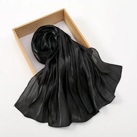 Solid Color Silk Satin Hijab – Luxury Shimmer Scarf for Modest Style - Modestly Vogue 