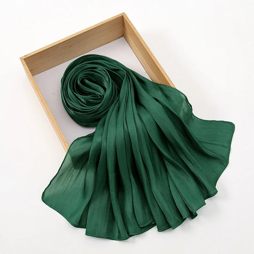 Solid Color Silk Satin Hijab – Luxury Shimmer Scarf for Modest Style - Modestly Vogue 