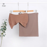 2pc/set Plain Chiffon Hijab Scarf With Stretchy Modal Cotton Turban - Modestly Vogue 