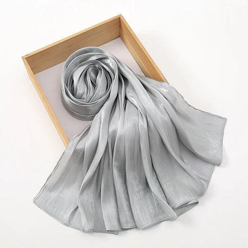 Solid Color Silk Satin Hijab – Luxury Shimmer Scarf for Modest Style - Modestly Vogue 