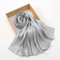 Solid Color Silk Satin Hijab – Luxury Shimmer Scarf for Modest Style - Modestly Vogue 