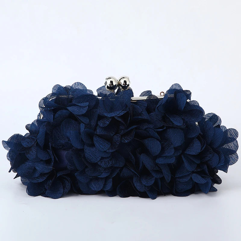 Flower Dinner Purse Designer Floral Chain Crossbody Bride Handbag - Modestly Vogue 