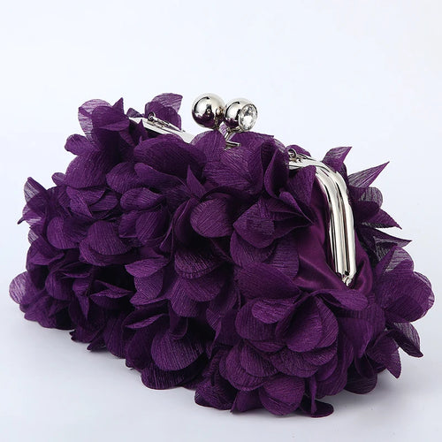 Flower Dinner Purse Designer Floral Chain Crossbody Bride Handbag - Modestly Vogue 