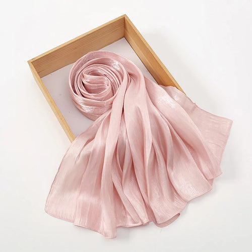 Solid Color Silk Satin Hijab – Luxury Shimmer Scarf for Modest Style - Modestly Vogue 