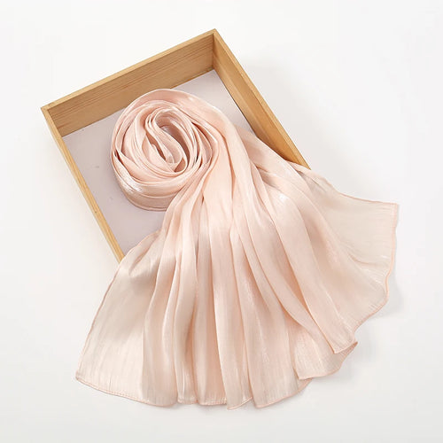 Solid Color Silk Satin Hijab – Luxury Shimmer Scarf for Modest Style - Modestly Vogue 