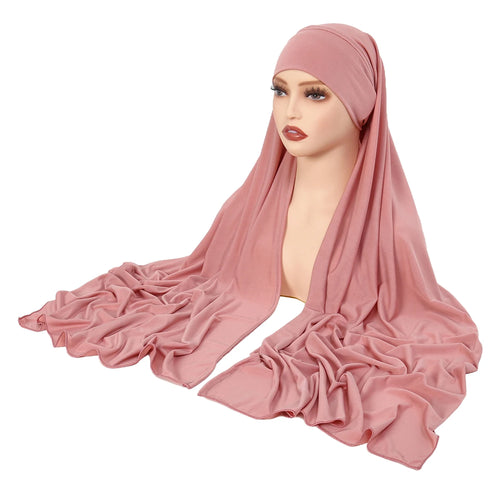 Crystal Hemp Women's Hijab Solid Color Muslim Ladies Turban Soft - Modestly Vogue 