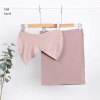 2pc/set Plain Chiffon Hijab Scarf With Stretchy Modal Cotton Turban - Modestly Vogue 