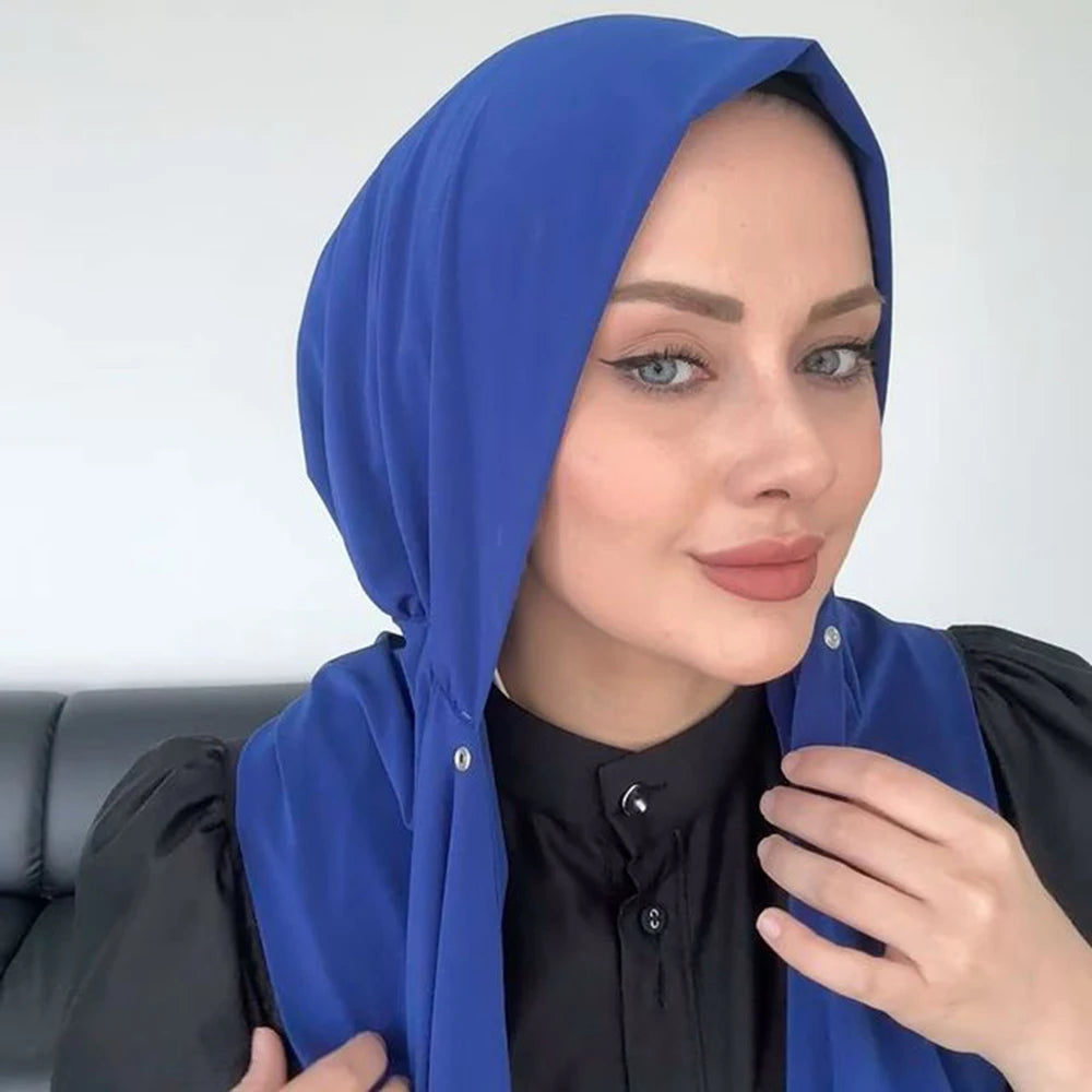 Ready-To-Wear Fastener Instant Hijab – Full Coverage Muslim Scarf - Modestly Vogue 