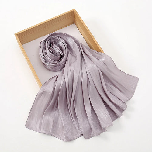 Solid Color Silk Satin Hijab – Luxury Shimmer Scarf for Modest Style - Modestly Vogue 