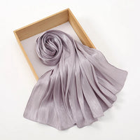 Solid Color Silk Satin Hijab – Luxury Shimmer Scarf for Modest Style - Modestly Vogue 