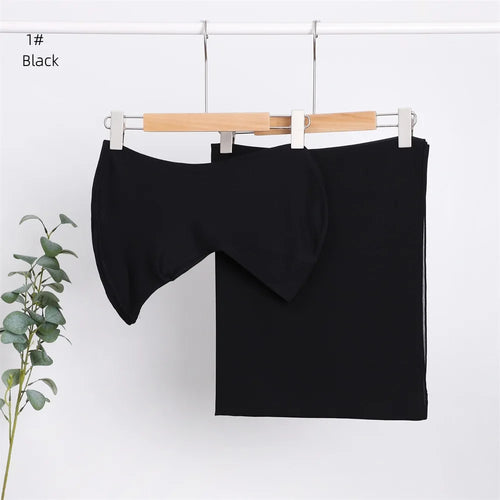 2pc/set Plain Chiffon Hijab Scarf With Stretchy Modal Cotton Turban - Modestly Vogue 