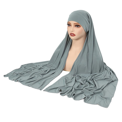 Crystal Hemp Women's Hijab Solid Color Muslim Ladies Turban Soft - Modestly Vogue 