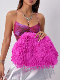 Fuzzy Fur Clutch Bag Purse - Modestly Vogue 