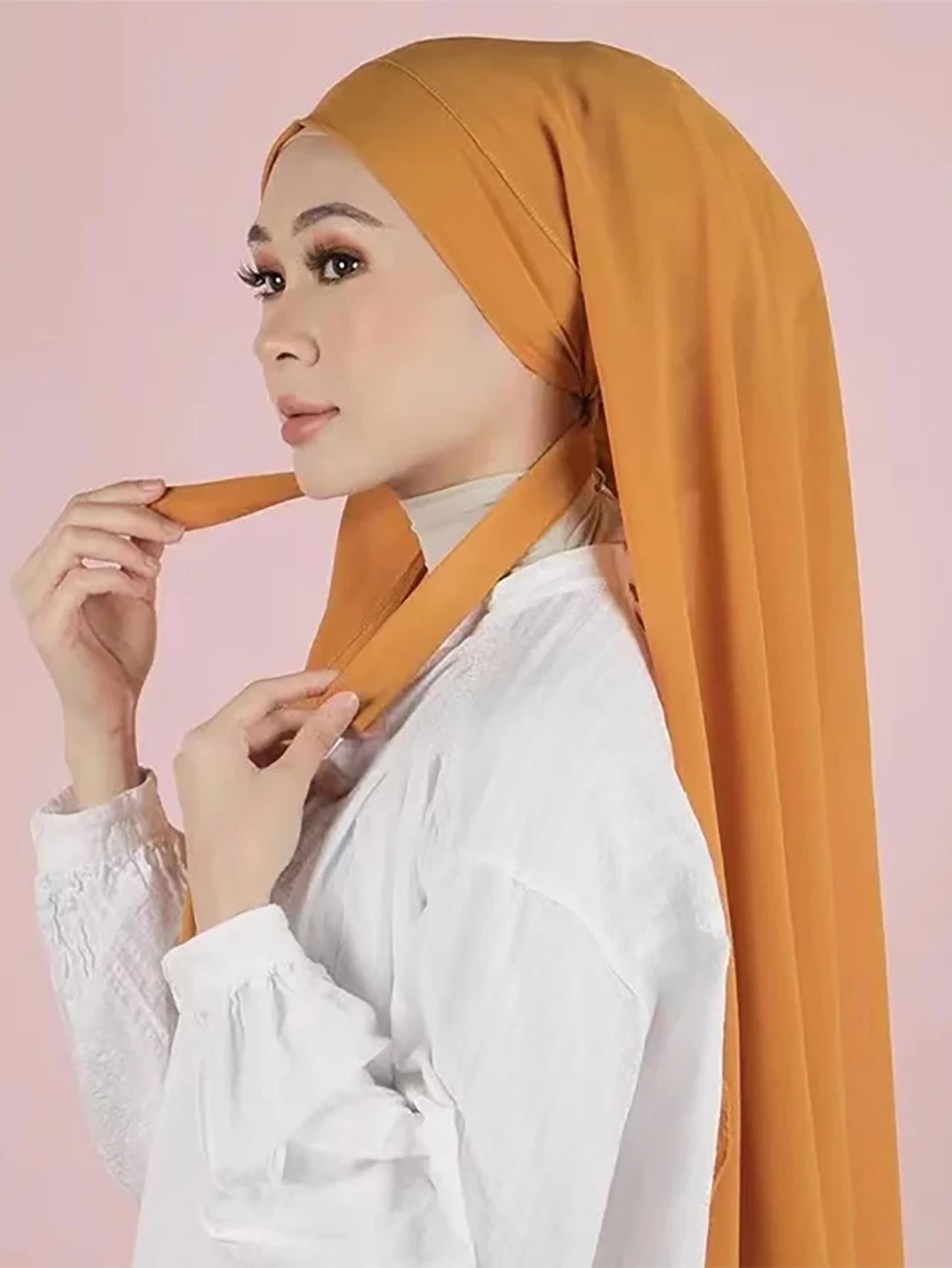 Crystal Hemp Women's Hijab Solid Color Muslim Ladies Turban Soft - Modestly Vogue 