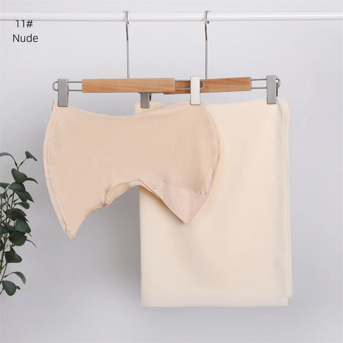 2pc/set Plain Chiffon Hijab Scarf With Stretchy Modal Cotton Turban - Modestly Vogue 