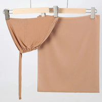 2pc/set Plain Chiffon Hijab Scarf With Stretchy Modal Cotton Turban - Modestly Vogue 