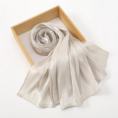 Solid Color Silk Satin Hijab – Luxury Shimmer Scarf for Modest Style - Modestly Vogue 