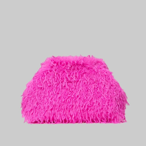Fuzzy Fur Clutch Bag Purse - Modestly Vogue 