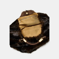 Stylish Fuzzy Fur Handbag | Large Fashionable Women's Bag - Modestly Vogue 