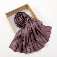 Solid Color Silk Satin Hijab – Luxury Shimmer Scarf for Modest Style - Modestly Vogue 