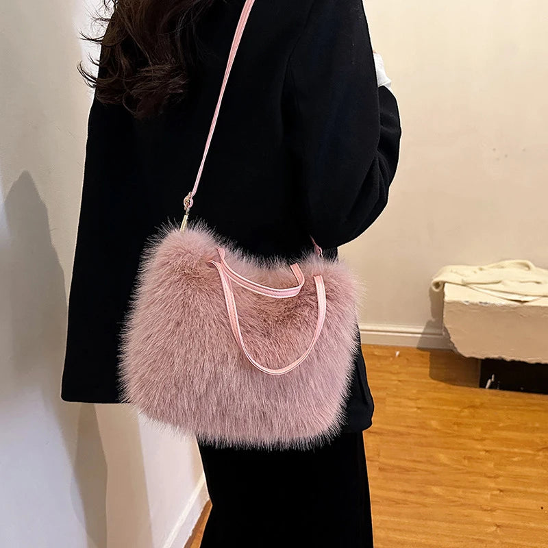 Faux Fur Tote Bag | Plush Luxury Women’s Handbag - Modestly Vogue 