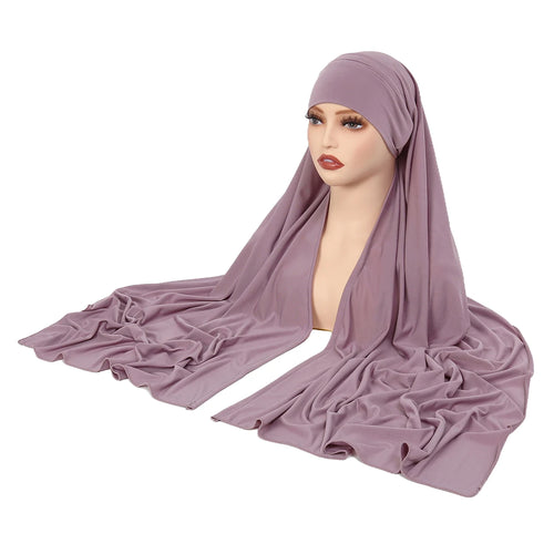 Crystal Hemp Women's Hijab Solid Color Muslim Ladies Turban Soft - Modestly Vogue 