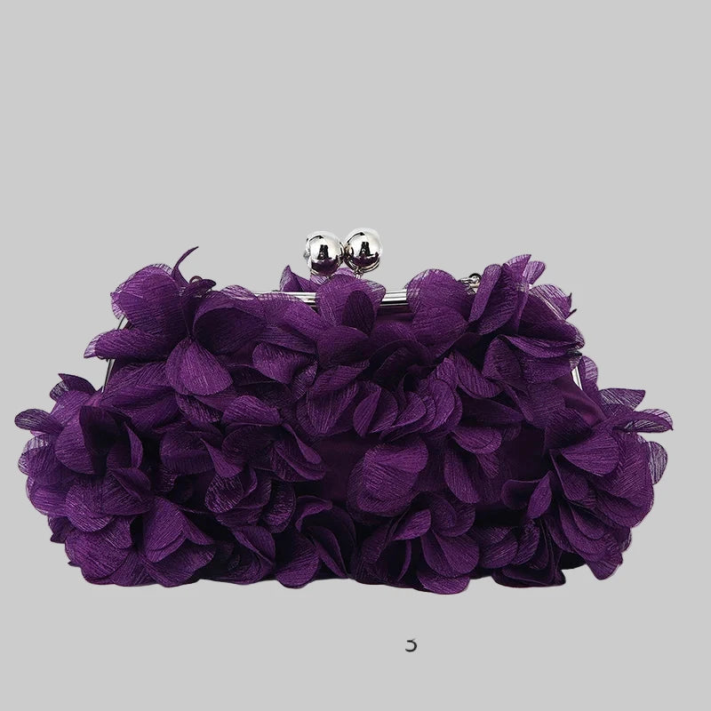 Flower Dinner Purse Designer Floral Chain Crossbody Bride Handbag - Modestly Vogue 