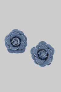 Denim Flower Earring - Modestly Vogue 