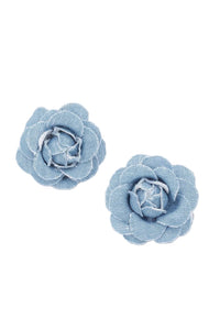 Denim Flower Earring - Modestly Vogue 