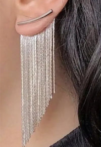 Gold Tassel Long Earrings - Modestly Vogue 