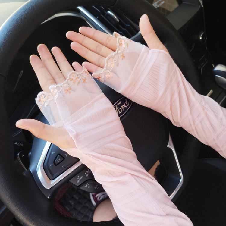 Sun Protection Gloves Women's Extended UV Protection Ice Silk Arm Protector Sleeves - Modestly Vogue 