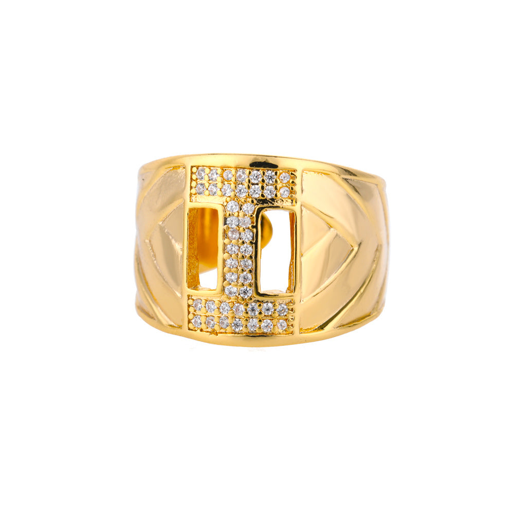 Personalized Gold Stone Initial Ring | Modestly Vogue - Modestly Vogue 