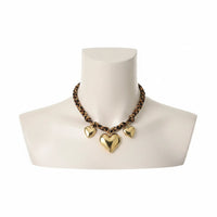 Leopard 18K Gold-Plated Heart Necklace