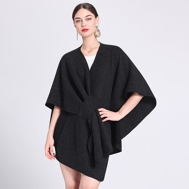 Chic Shawl Cape Poncho | Fashionable Outerwear Cape - Modestly Vogue 